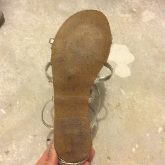 Silver Zip Up Sandals - Picture 4 of 5